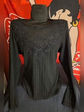 SHEIN Black Elegant Laced Patchwork